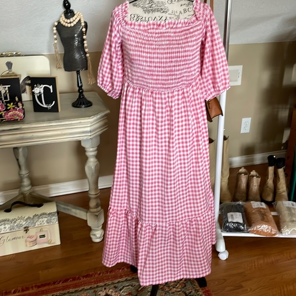 Pink/White gingham dress. Size XL NWOT - Picture 4 of 6